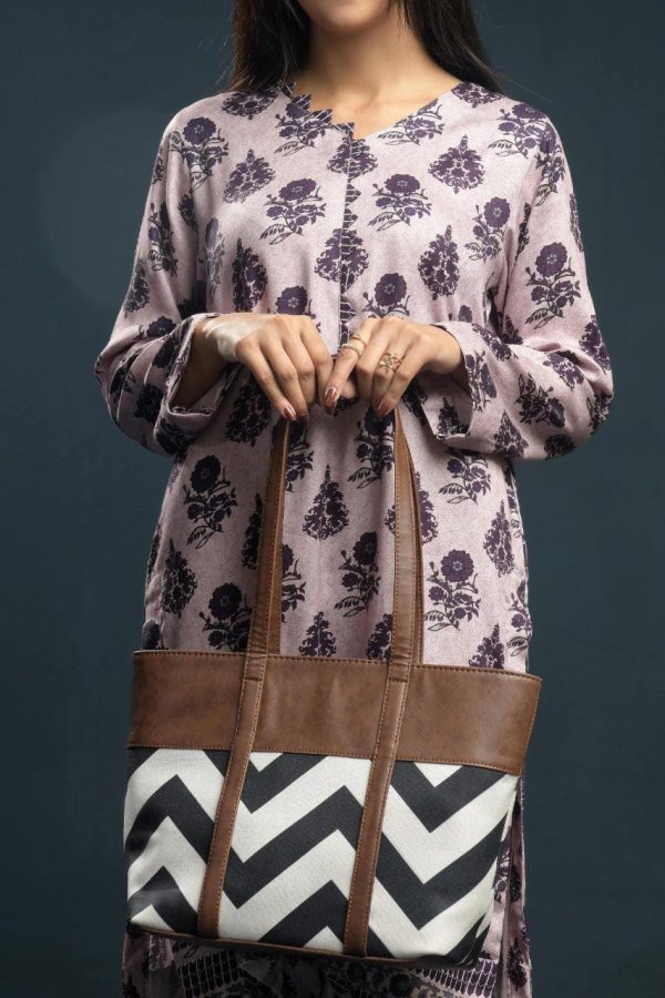 Leather Printed Tote Bag
